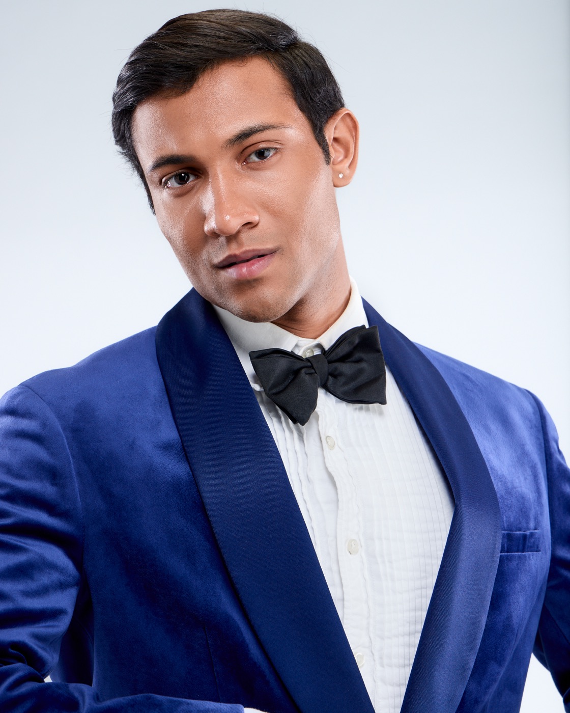 Esmoquin de terciopelo azul